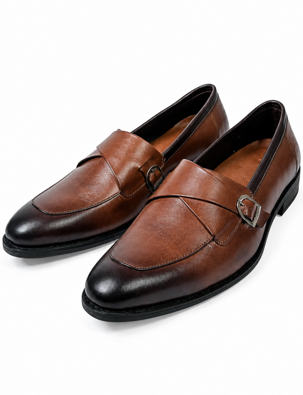 Sophisticated Two-Tone Monk Strap Loafers