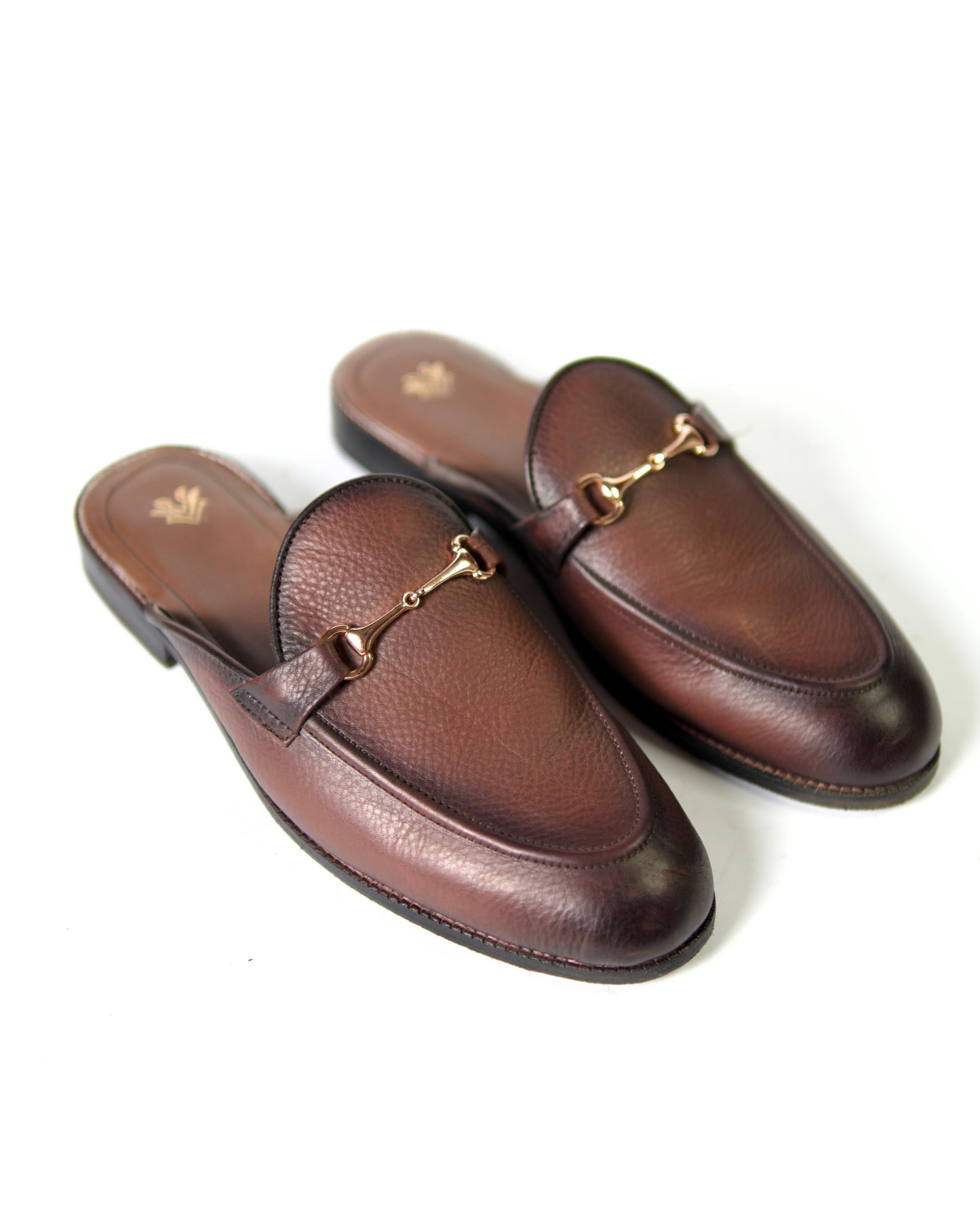 Textured Coffee Burnished Mule