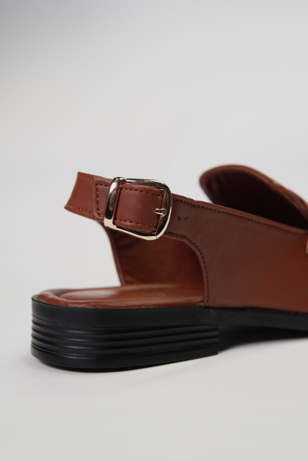 Open Back  Penny Loafers - Brown