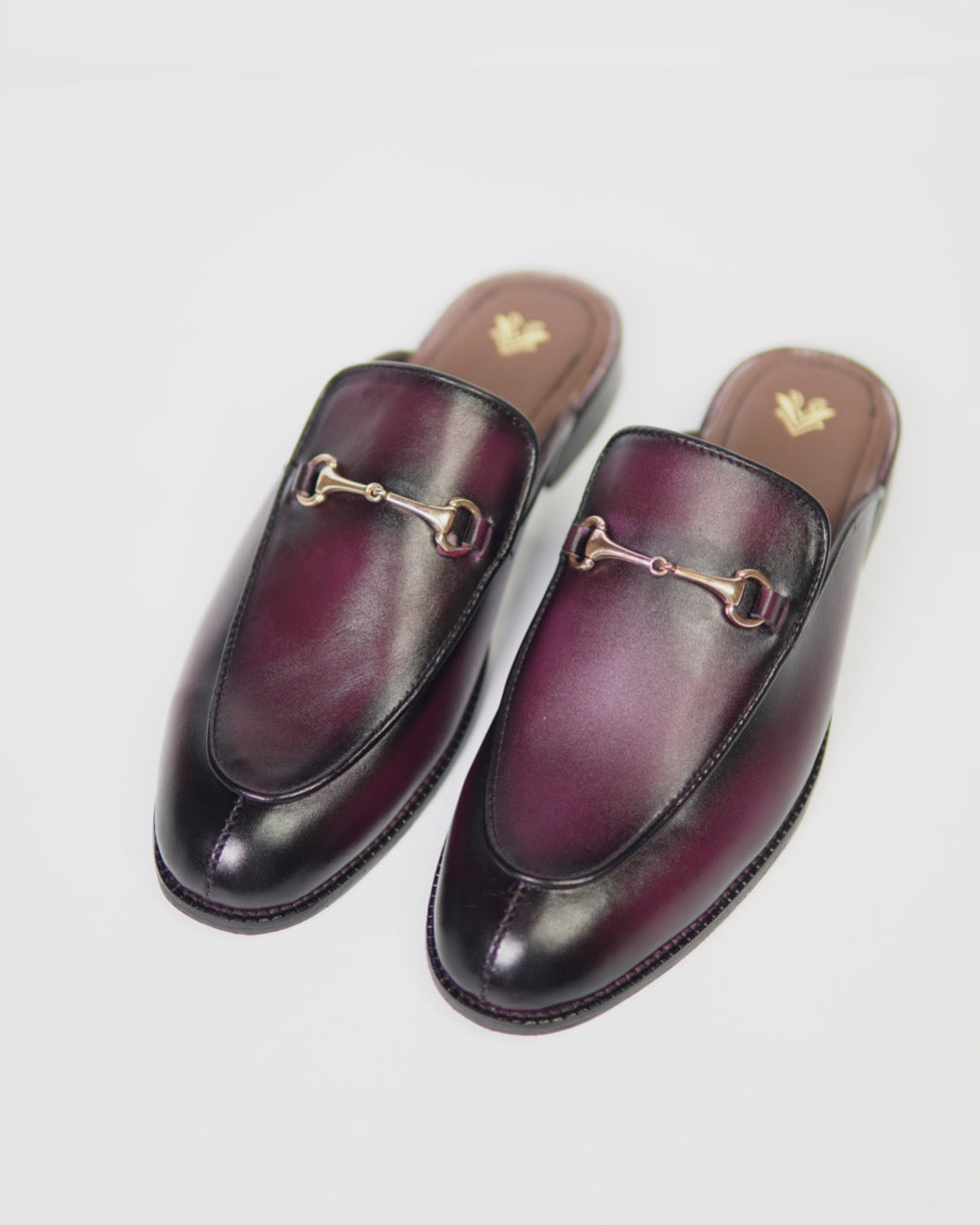 Cherry Horsebit Leather Mule