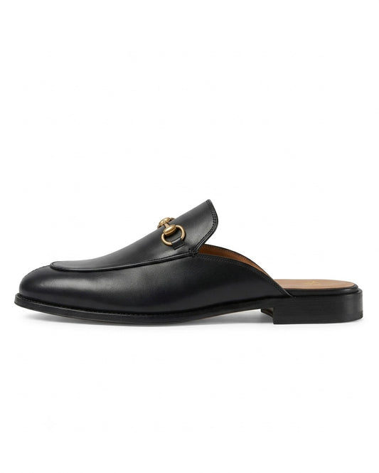 Black horsebit Leather Mule