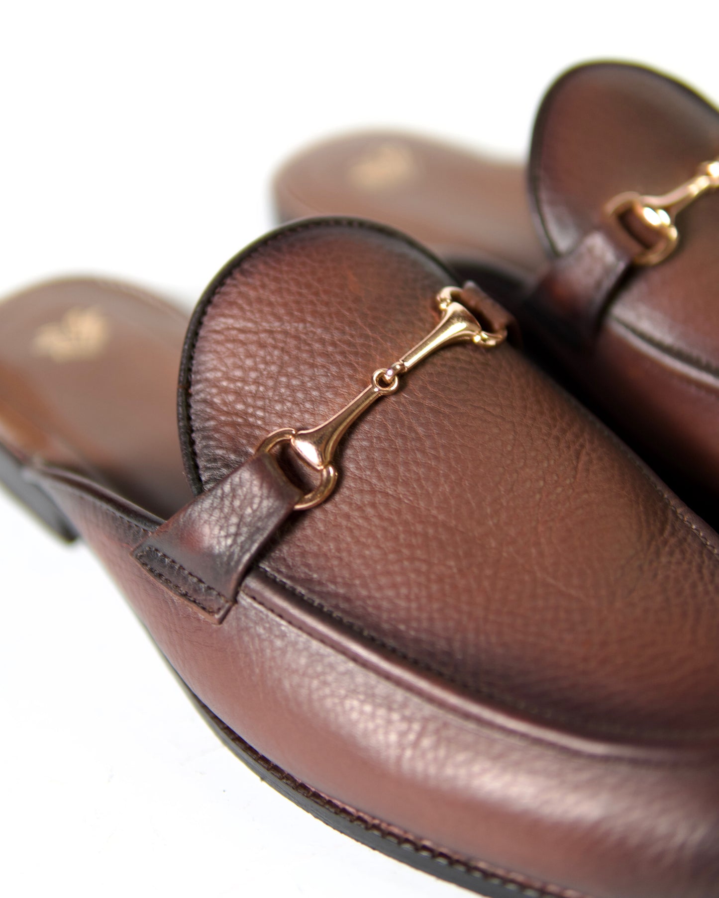 Textured Coffee Burnished Mule