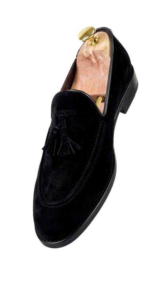 Black Suede Tassel Loafer