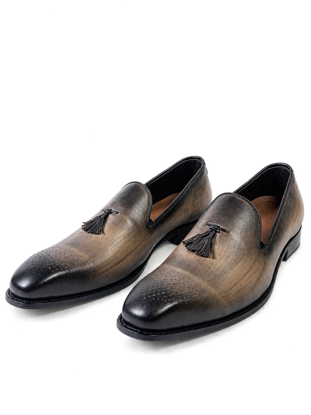 Grey Tassel Loafers