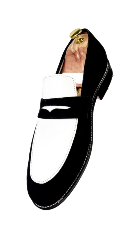 Monochrome Black & White Penny Loafer