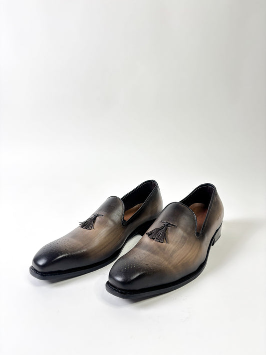Grey Tassel Loafers
